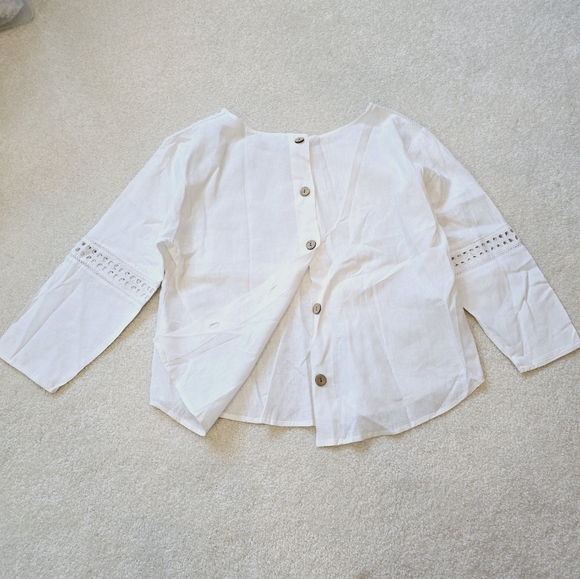 LAST CALL🍂 Sigrid Olsen linen rayon button back top blouse - Picture 6 of 14